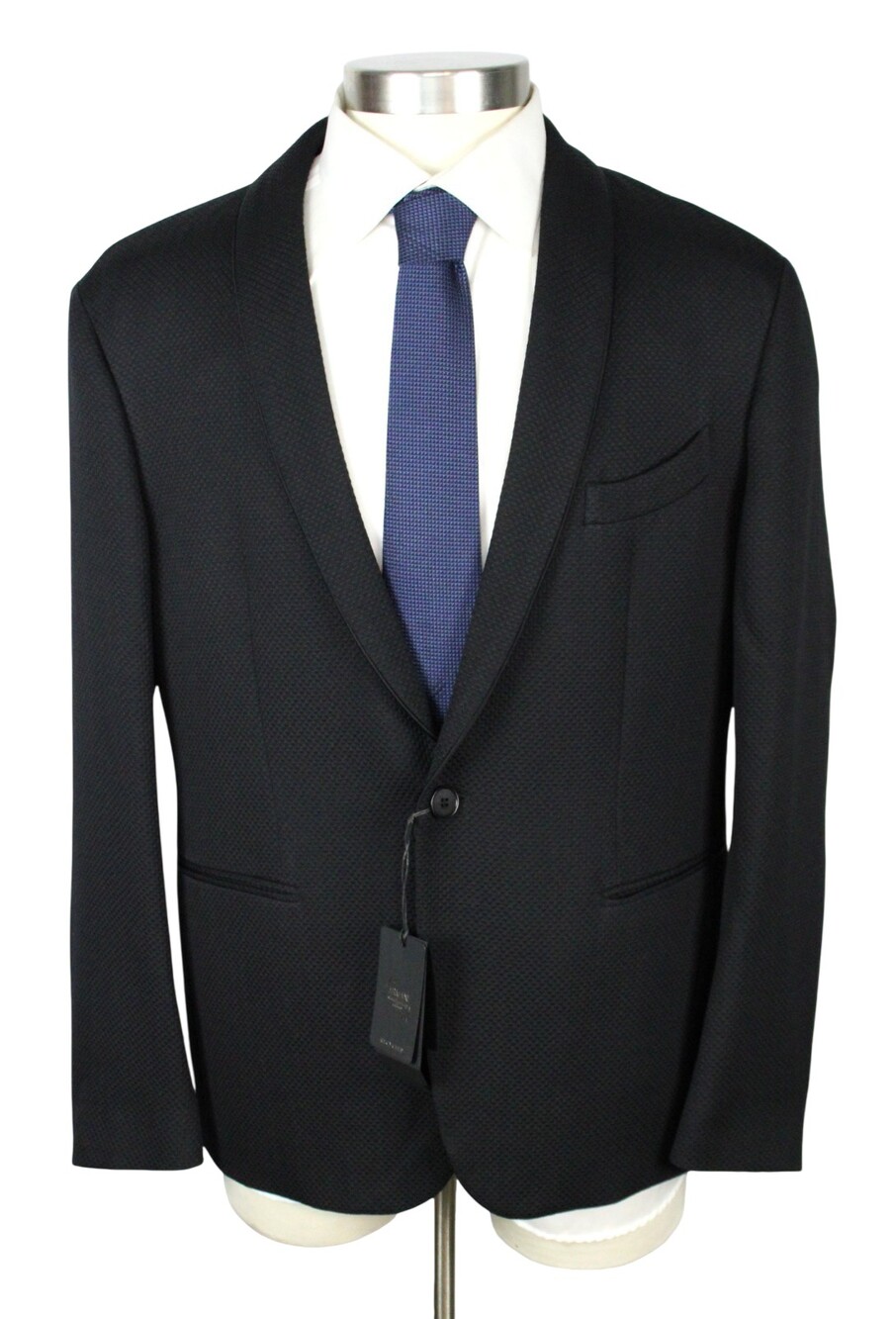 $2995 Giorgio Armani Blazer 44 R (54 EU) Wool Black One Button Shawl Lapel Italy